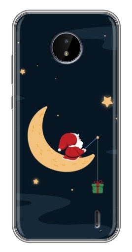 Чехол с печатью "Санта на луне" для Nokia C20