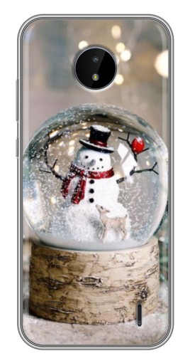 Чехол с принтом "Снеговик в шаре" для Nokia C20