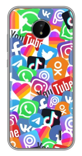 Чехол с печатью "Яркие иконки" для Nokia C20