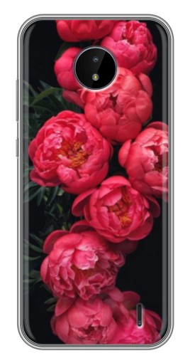 Силиконовый чехол с изображением "Яркие пионы" для Nokia C20