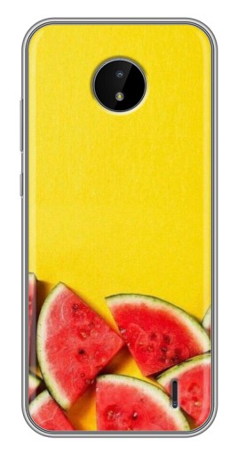 Чехол с картинкой "Арбузики на желтом" для Nokia C10