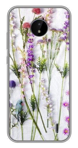 Чехол с картинкой "Фон полевых цветов" для Nokia C10