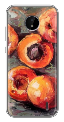 Чехол с картинкой "Картина персики" для Nokia C10