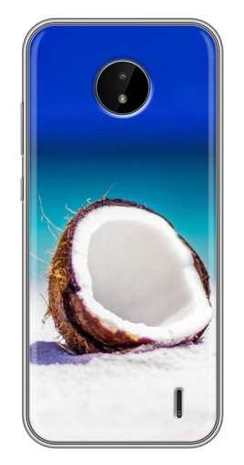 Чехол с печатью "Кокос на пляже" для Nokia C10