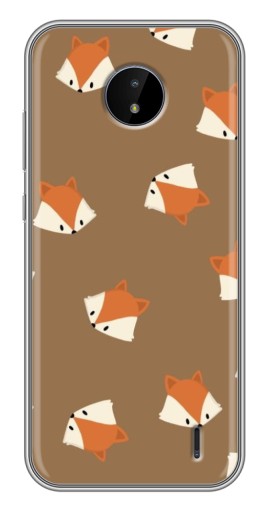 Чехол с картинкой "Лисёнки" для Nokia C10