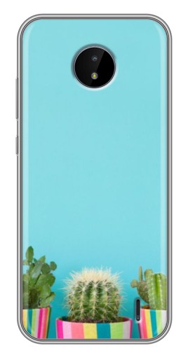 Чехол с печатью "Маленькие кактусы" для Nokia C10