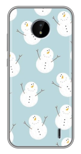 Силиконовый чехол с изображением "Маленькие снеговики" для Nokia C10