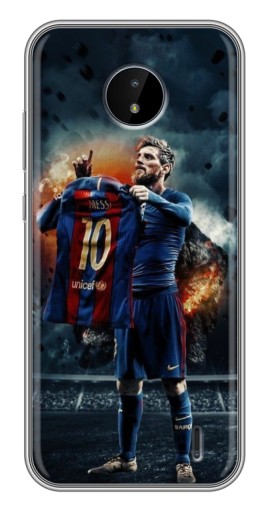 Чехол с печатью "Месси с футболкой" для Nokia C10