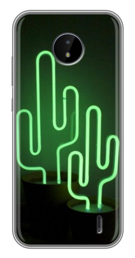 Чехол с печатью "Неоновый кактус" для Nokia C10