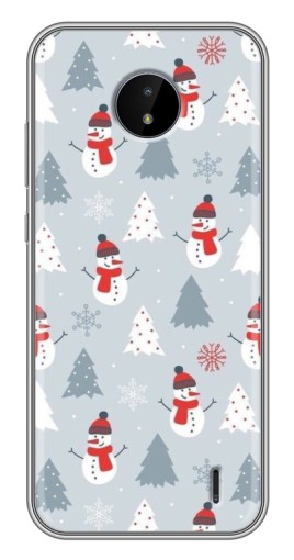 Чехол с картинкой "Новогодний фон" для Nokia C10