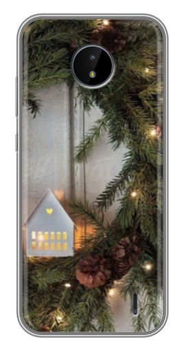 Чехол с принтом "Новогодний венок" для Nokia C10