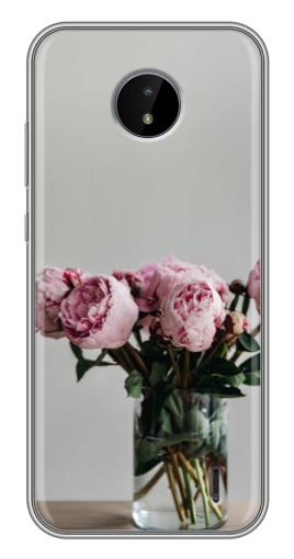 Чехол с принтом "Пионы в вазе" для Nokia C10