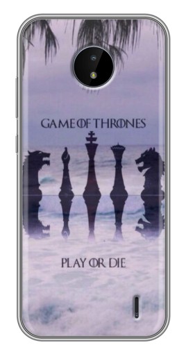 Чехол с принтом "Play or Die" для Nokia C10