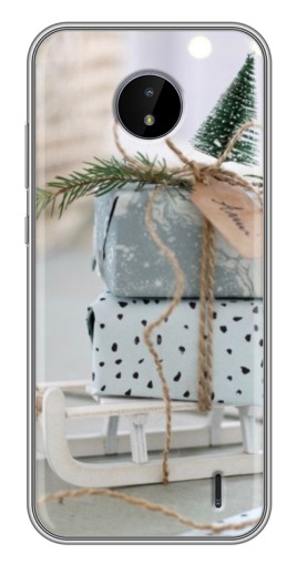 Чехол с печатью "Подарки на санках" для Nokia C10