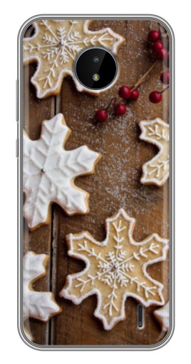 Чехол с картинкой "Пряники снежинки" для Nokia C10