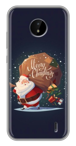 Чехол с принтом "Санта с подарками" для Nokia C10