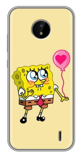 Силиконовый чехол с изображением "СпанчБоб с шариком" для Nokia C10