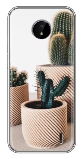 Чехол с печатью "стильные кактусы" для Nokia C10