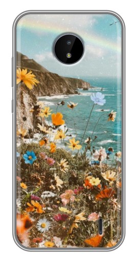 Силиконовый чехол с изображением "Яркие полевые цветы" для Nokia C10