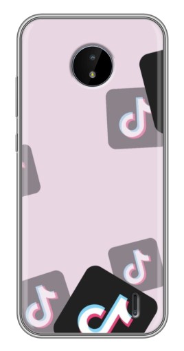 Чехол с принтом "Значки ТикоТока" для Nokia C10