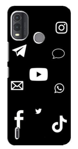 Чехол с принтом "Белые иконки" для Nokia G11 Plus
