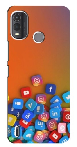 Чехол с печатью "Иконки соц сетей" для Nokia G11 Plus