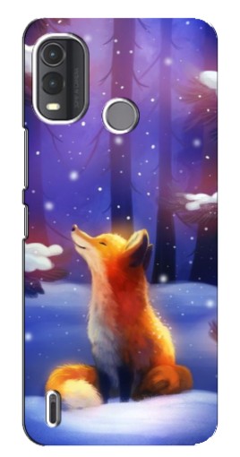 Силиконовый чехол с изображением "Лисичка в лесу" для Nokia G11 Plus