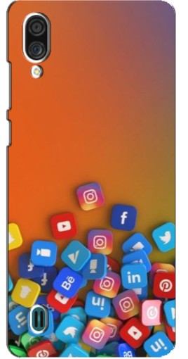Чехол с печатью "Иконки соц сетей" для ZTE Blade A51 Lite
