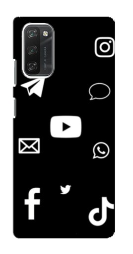 Чехол с картинкой "Белые иконки" для Blackview A100