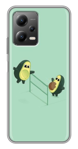 Чехол с картинкой "Авокадо волейболисты " для Xiaomi POCO X5 (5G)