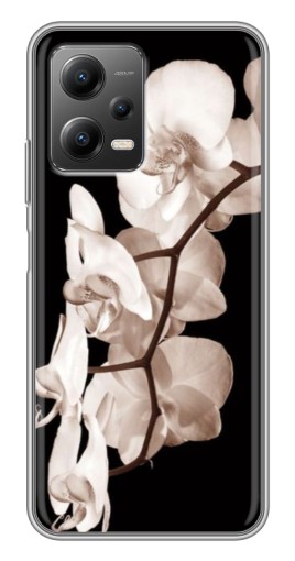 Силиконовый чехол с изображением "Черно-белая орхидея" для Xiaomi POCO X5 (5G)