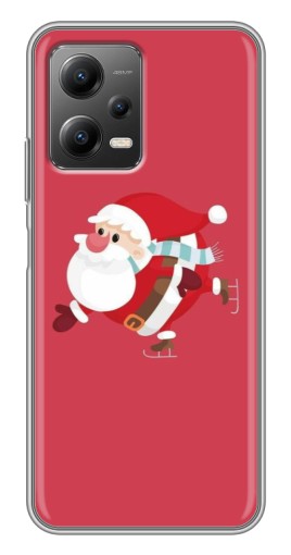 Чехол с принтом "Дед Мороз на коньках" для Xiaomi POCO X5 (5G)