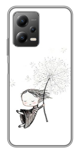 Чехол с картинкой "Девочка с одуванчиком" для Xiaomi POCO X5 (5G)