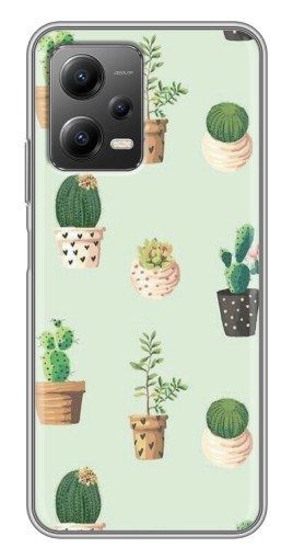 Чехол с печатью "Кактусы в горшочках " для Xiaomi POCO X5 (5G)