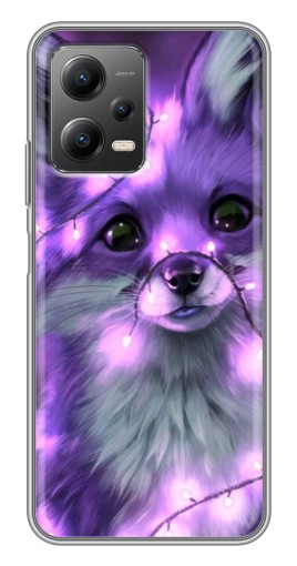 Чехол с картинкой "Лисенок фиолетовый" для Xiaomi POCO X5 (5G)