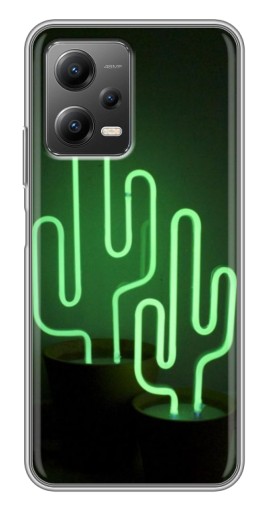 Чехол с картинкой "Неоновый кактус" для Xiaomi POCO X5 (5G)