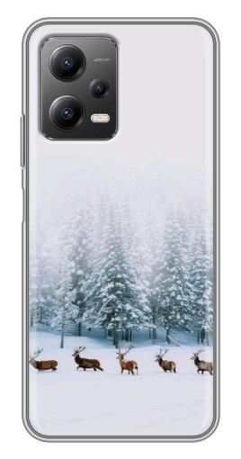 Чехол с картинкой "Олени в лесу" для Xiaomi POCO X5 (5G)
