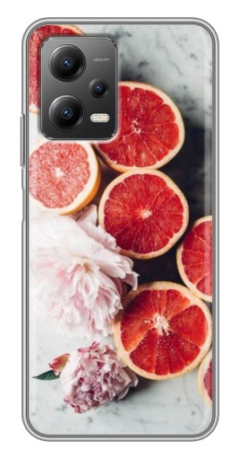 Силиконовый чехол с изображением "Половинки грейпфрутов" для Xiaomi POCO X5 (5G)