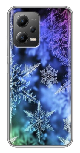 Чехол с картинкой "Разноцветные снежинки" для Xiaomi POCO X5 (5G)