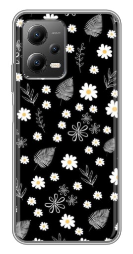 Чехол с картинкой "Ромашки на черном" для Xiaomi POCO X5 (5G)