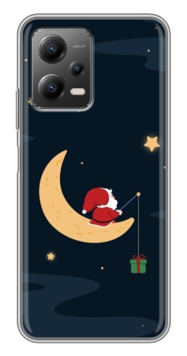 Силиконовый чехол с изображением "Санта на луне" для Xiaomi POCO X5 (5G)