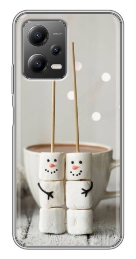 Чехол с картинкой "Снеговики из зефира" для Xiaomi POCO X5 (5G)