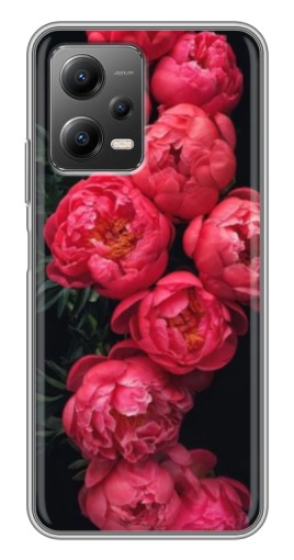 Силиконовый чехол с изображением "Яркие пионы" для Xiaomi POCO X5 (5G)