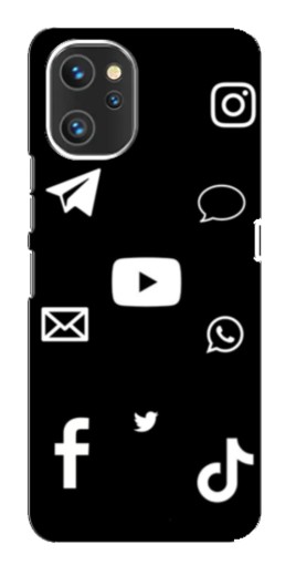Чехол с принтом "Белые иконки" для Umidigi A13