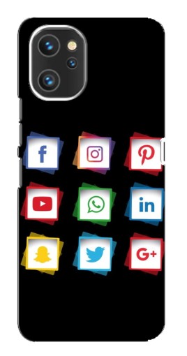 Чехол с принтом "Иконки на черном" для Umidigi A13