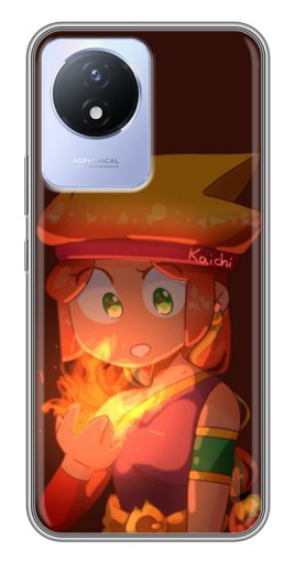 Чехол с печатью "Amber с огнем" для Vivo Y02