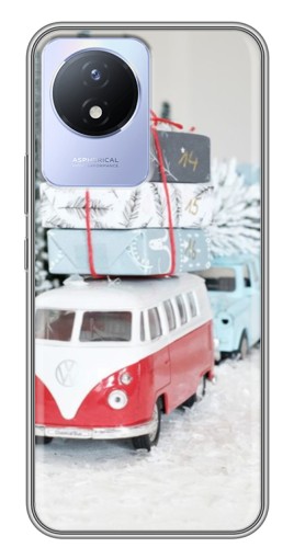 Чехол с картинкой "Автобус с подарками" для Vivo Y02
