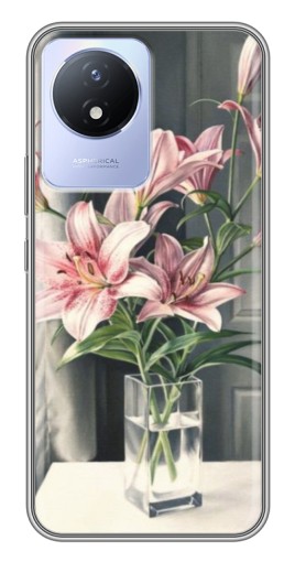 Силиконовый чехол с изображением "Букет лилии" для Vivo Y02