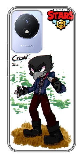 Силиконовый чехол с изображением "Crow" для Vivo Y02