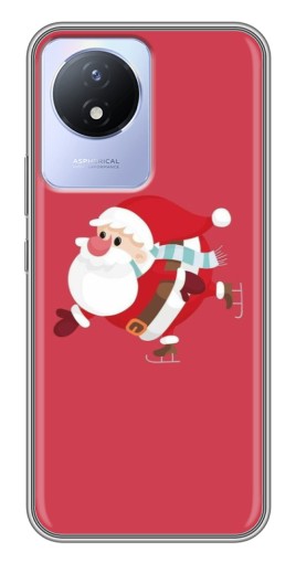 Чехол с принтом "Дед Мороз на коньках" для Vivo Y02